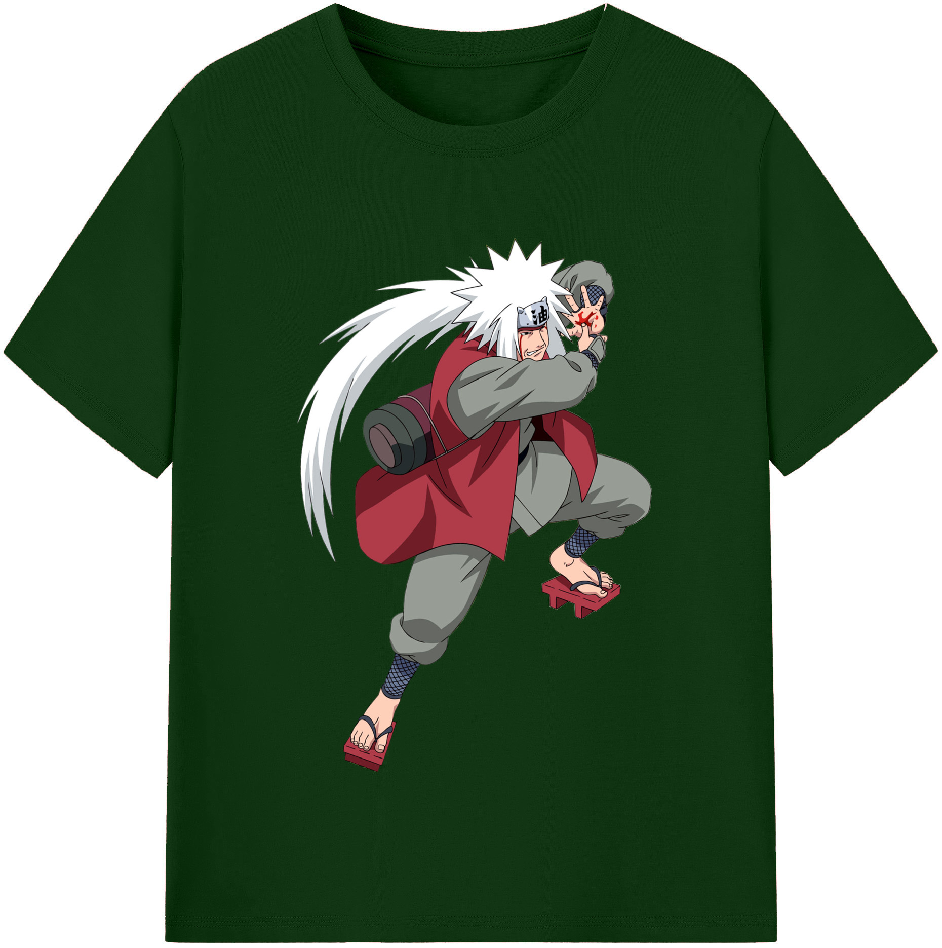 （画像用） NARUTO -ナルト- 自来也（じらいや） Jiraiya 綿100％半袖Tシャツ（フロントプリント）